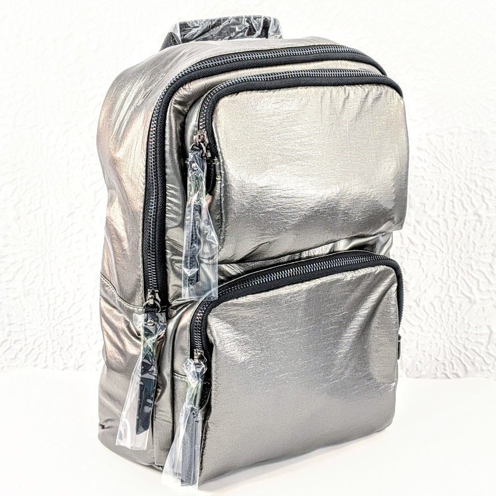 Urban Expressions Braxton High Shine Backpack - Pewter
